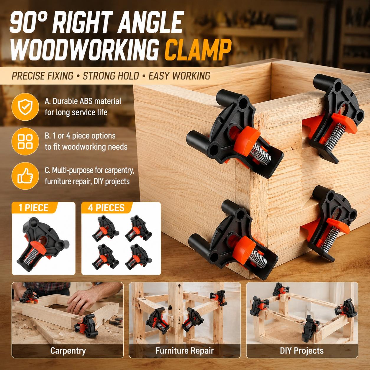 Furniture Hardware Kit - Premium Woodworking Carpentry 90 Degree Right