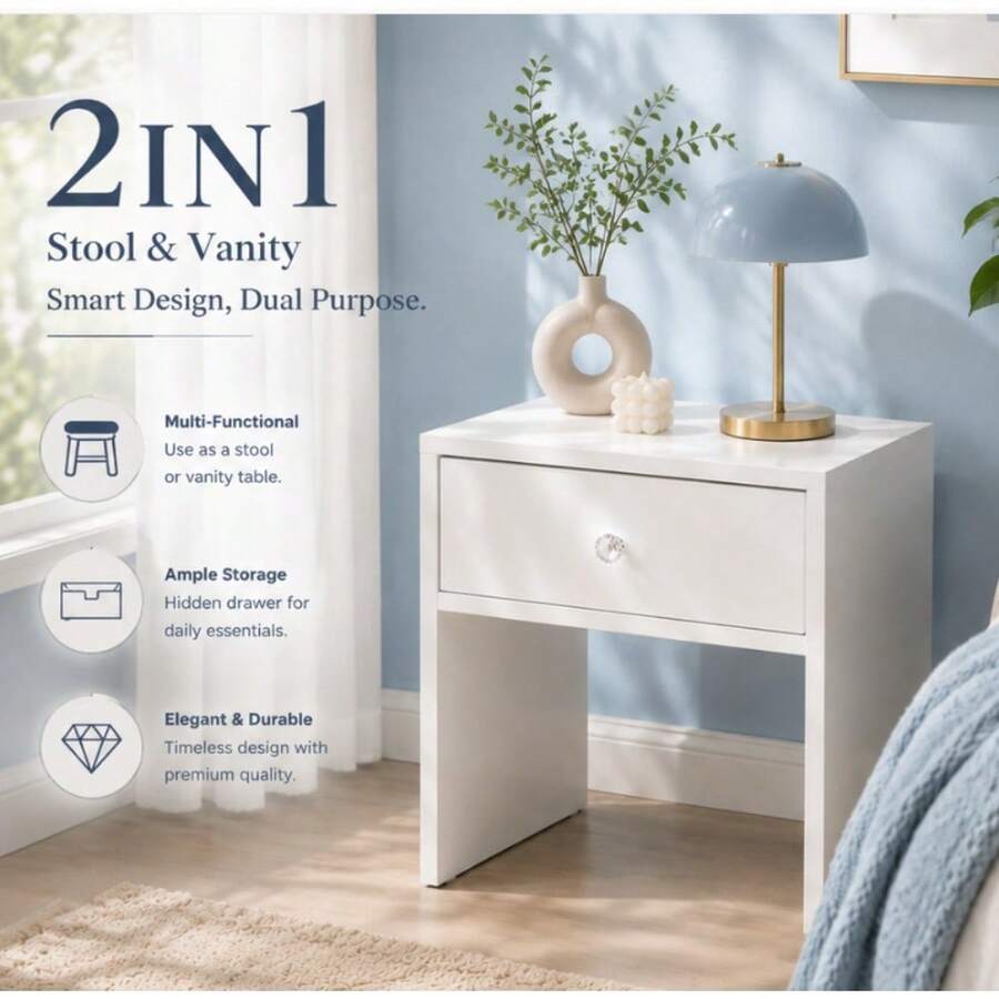 2-In-1 Storage Stool & Nightst - Furniture Hardware China ulasan dan harga