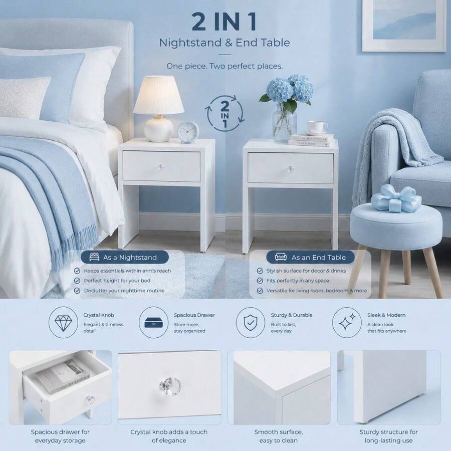 2-In-1 Storage Stool & Nightst - Furniture Hardware China ulasan dan harga