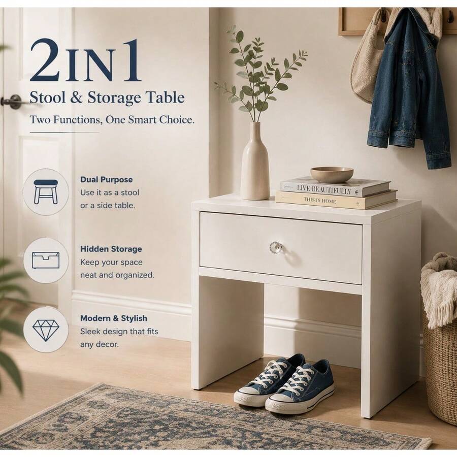 2-In-1 Storage Stool & Nightst - Furniture Hardware China ulasan dan harga
