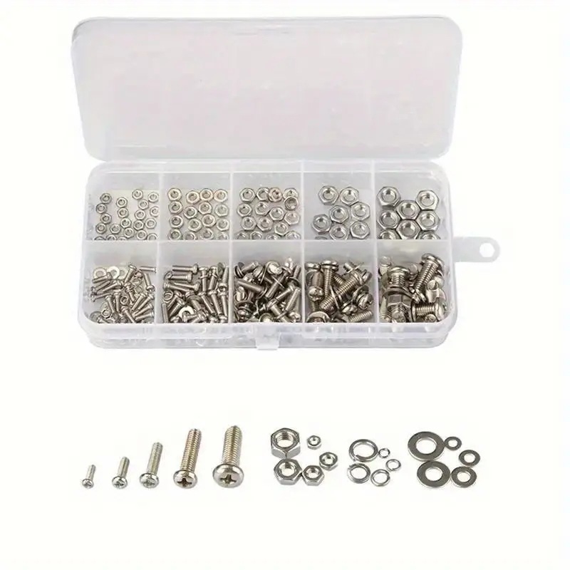 320PCS Hex Nuts & Bolts Set M2 - Furniture Hardware Kit ulasan dan harga