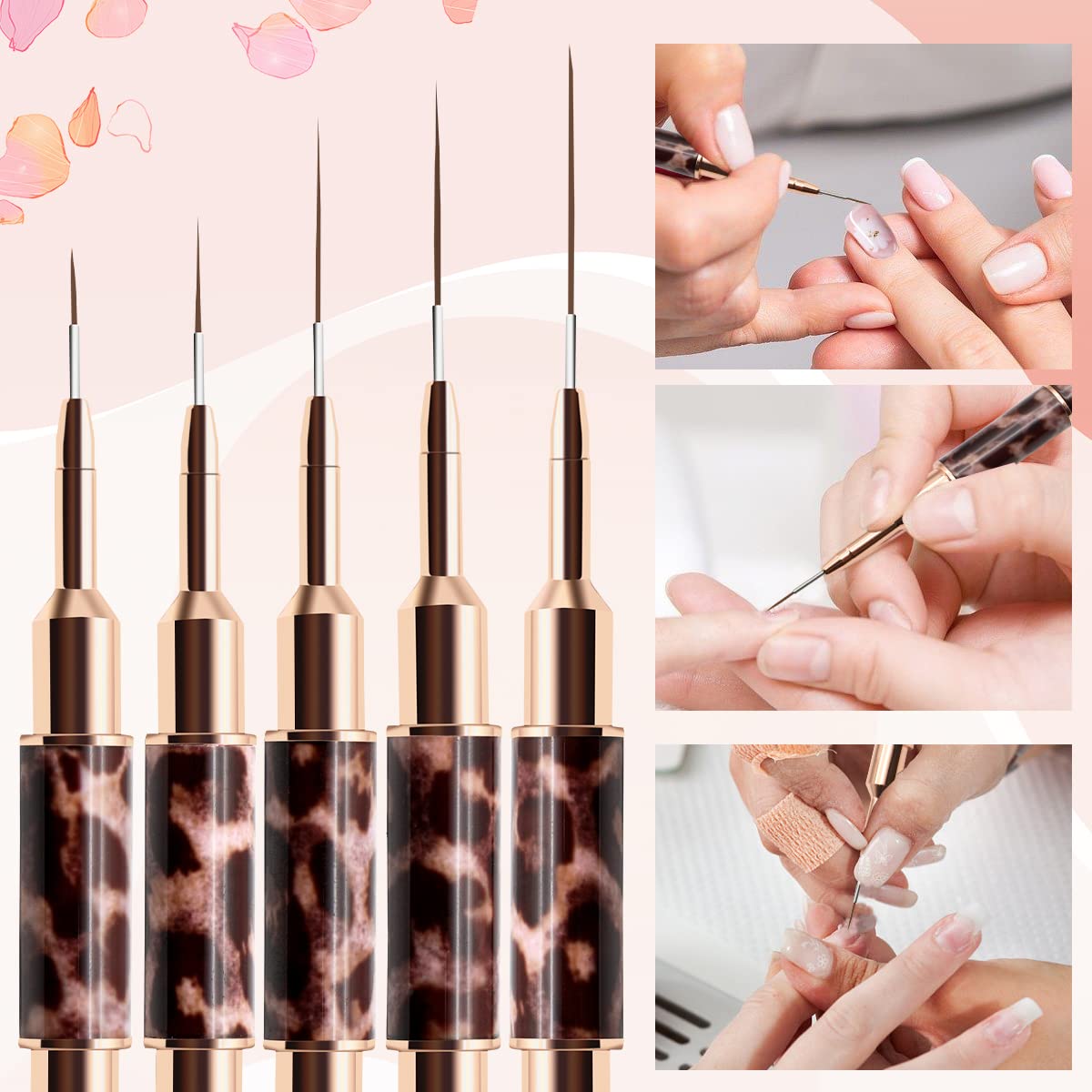 Liner Brush for Nails,5Pcs Dou - Furniture Hardware Nails ulasan dan harga