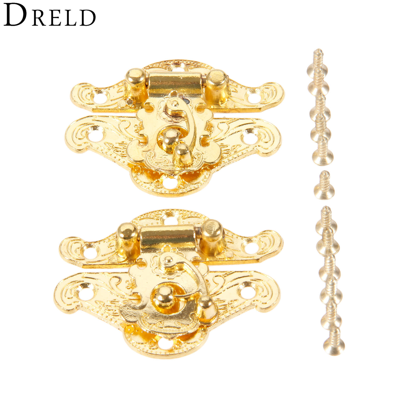 DRELD 2Pcs Antique Gold Box La - Furniture Hardware Antique ulasan dan harga