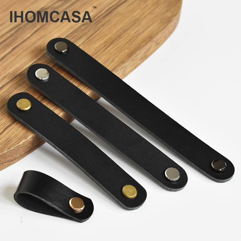 IHOMCASA Black Leather Knobs   - Furniture Hardware China ulasan dan harga
