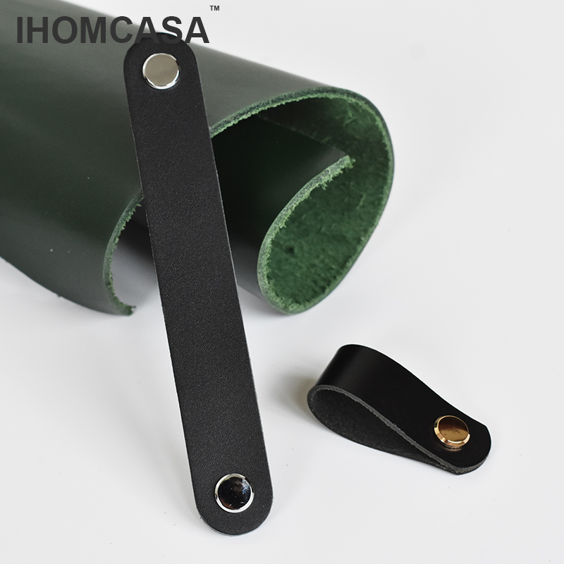 IHOMCASA Black Leather Knobs   - Furniture Hardware China ulasan dan harga