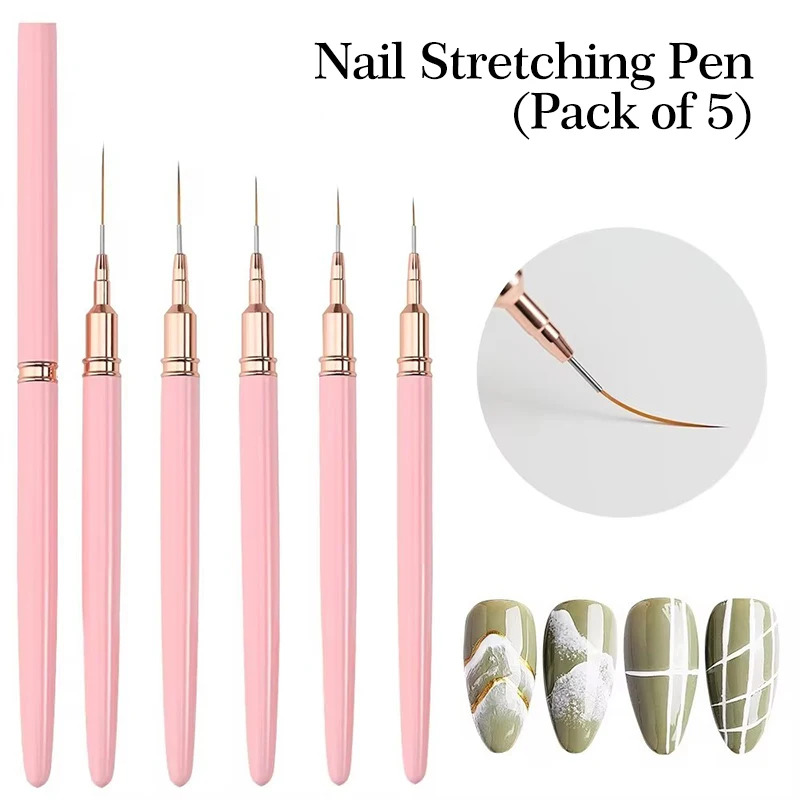 5PCS Nail Art Liner Brush Set  - Furniture Hardware Nails ulasan dan harga